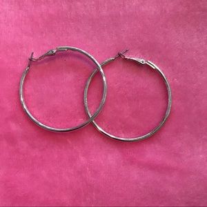 2” silver hoop earrings